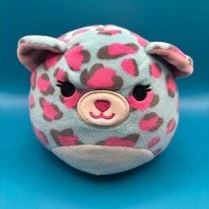 Squishmallows Kellytoy 5 Inch Teal Pink Leopard Plush Animal Print 1211135 2021